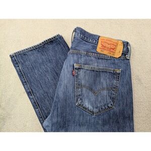 Levi Strauss & Co 501 Mens Jeans Button Fly Medium Wash W36 L32 Straight Leg